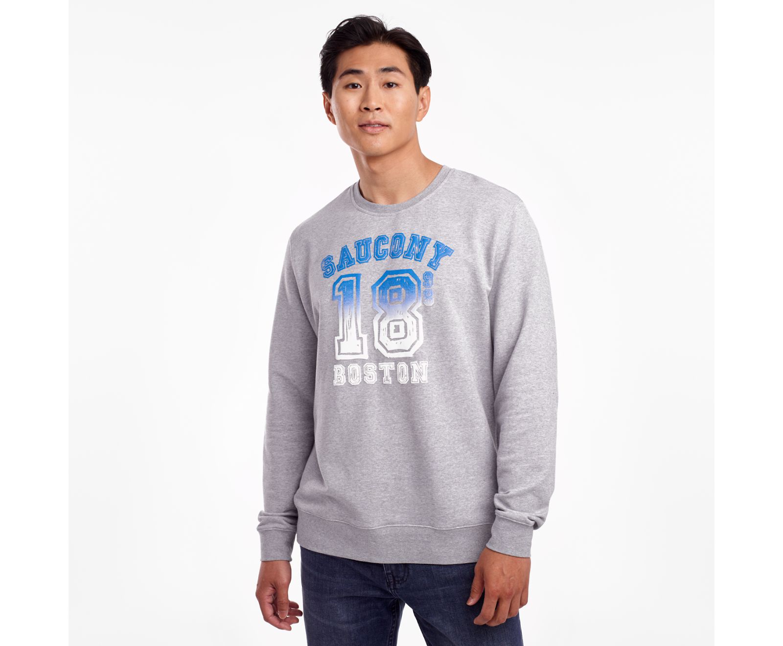 Men's Saucony Rested Crewneck Shirts Light Grey | Singapore 623NWYB